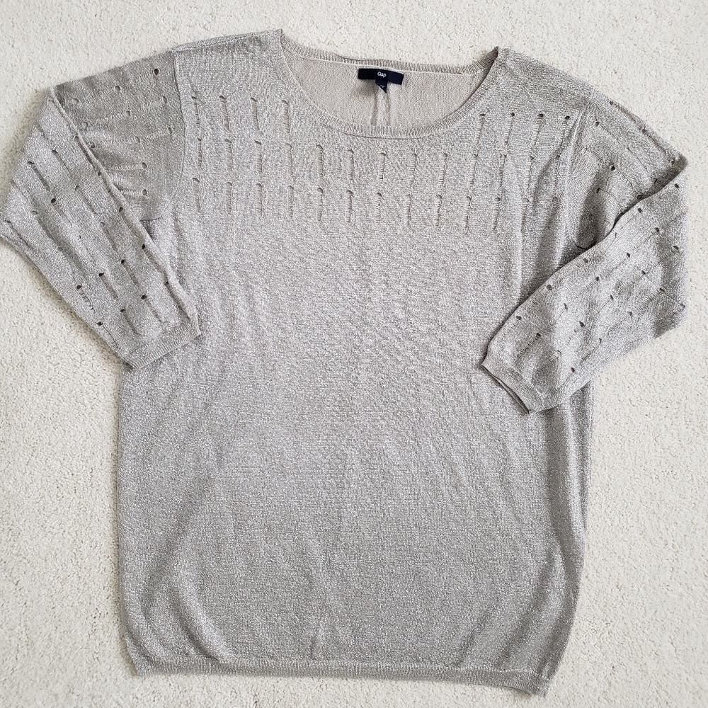 GAP Metallic 3/4 sleeve sweater szXS